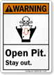 Open Pit Stay Out ANSI Warning Sign