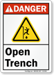 Open Trench ANSI Danger Sign With Graphic