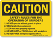 OSHA Caution Safety Rules For Operations Sign