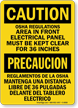 Caution Bilingual Electrical Panel Clear OSHA Sign