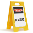 Blasting OSHA Danger Free Standing Floor Sign