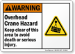 Overhead Crane Hazard, Keep Clear ANSI Warning Sign