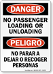 No Passenger Loading Unloading Bilingual Sign