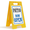 Patio Now Open FloorBoss Sign