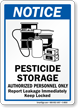 Pesticide Storage Authorized Personnel Only Sign