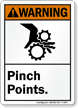 Warning ANSI Pinch Points Sign