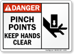 Danger Pinch Points Watch Your Hands Sign
