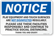 Play Equipment And Touch Surfaces Are Not Disinfected Sign