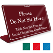Please Do Not Sit Here: Table Not Set Sign
