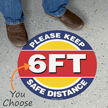 Please Keep 6ft Safe Distance SlipSafe Floor Sign