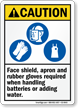 Faceshield Apron Gloves Required When Handling Batteries Sign