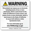 Consumer Product Exposure Prop 65 Sign