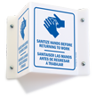 Projecting Bilingual Wash Hands Sign
