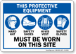 Protective Equipment Be Worn On Site Sign