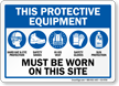 Wear Hard Hat Safety Shoes On Site Sign