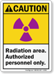 Caution (ANSI) Radiation Area Authorized Sign