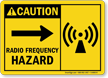Radio Frequency Hazard Right Caution Sign