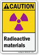Radioactive Materials ANSI Caution Sign With Graphic