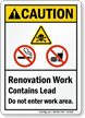 Contains Lead Do Not Enter ANSI Caution Sign