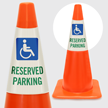 Reserved Parking With Handicapped Symbol Cone Collar