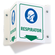 Respirator PPE Projecting Sign