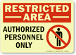 Restricted Area Authorized Personnel Only Sign