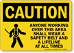 Wear A Safety Belt And A Lifeline Sign
