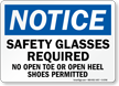 Safety Glasses Required OSHA Notice Sign
