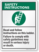 Safety Instructions Ladder Safety Sign