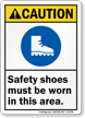 Safety Shoes Must Be Worn In Area Sign