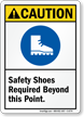 Safety Shoes Required Beyond This Point Caution Sign
