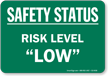 Safety Status Risk Level "LOW" Magnetic Signs