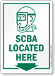 SCBA Located Here Self-Contained Breathing Apparatus Sign