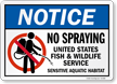 Sensitive Aquatic Habitat No Spraying Notice Sign