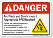 Danger Arc Flash Shock Hazard Sign
