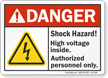 Shock Hazard High Voltage Inside ANSI Danger Sign
