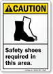 Caution Safety Shoes Required Sign