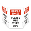 Sidewalk Closed   Please Use Other Side Interlocking Barricade Sign