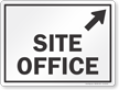Site Office With Up Arrow Pointing Right Sign