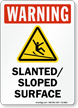 Slanted Sloped Surface Warning Sign