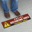 Social Distancing Area Takeout Only SlipSafe Floor Sign