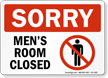 Sorry Men Room Closed Bathroom Sign