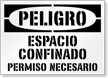 Spanish Danger Confined Space Stencil