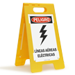 Spanish Lineas Aereas Electricas, Overhead Power Lines Sign