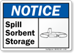 Spill Sorbent Storage OSHA Notice Sign With Graphic