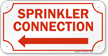 Sprinkler Connection Left Arrow Sign
