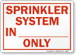 Sprinkler Fire Safety Sign