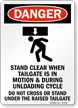 Stand Clear When Tailgate In Motion OSHA Danger Sign