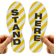Stand Here Footprints Floor Marker With Stripes