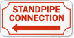 Standpipe Connection Left Sign